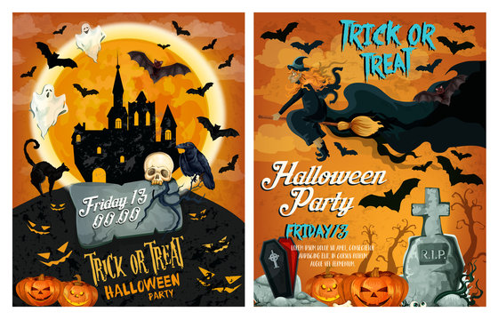 Halloween vector poster for holiday horror party
