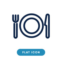 Fork knife place vector icon, dining set symbol. Modern, simple flat vector illustration for web site or mobile app