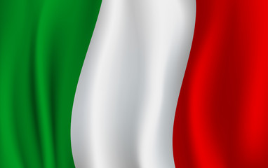 Vector 3D flag of Italy. Italian national symbol
