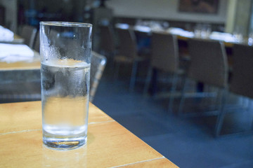 Glass of water with condensation