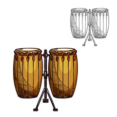 Fototapeta na wymiar Vector sketch folk drums musical instrument