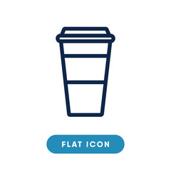 Paper cup vector icon, disposable coffee symbol. Modern, simple flat vector illustration for web site or mobile app