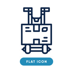Hand truck vector icon, cargo trolley symbol. Modern, simple flat vector illustration for web site or mobile app