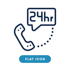 24 hours call centre vector icon, service symbol. Modern, simple flat vector illustration for web site or mobile app