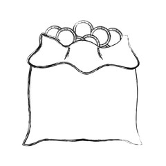 money sack with coins icon over white background vector illustration