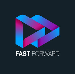 Vector abstract Fast Forward symbol