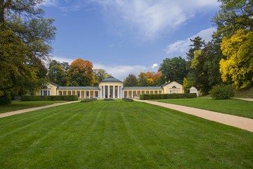 Colonnade of mineral water spring Ferdinand - Marianske Lazne (Marienbad) - great famous Bohemian spa town in the west part of the Czech Republic (region Karlovy Vary)