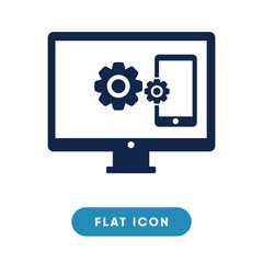 Phone computer sync vector icon, data syncing symbol. Modern, simple flat vector illustration for web site or mobile app