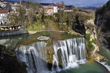 Waterfall in Jajce, Bosnia and Hezegovina