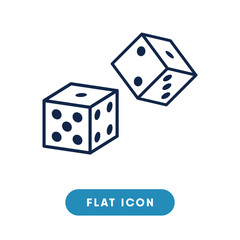 Dice vector icon, backgammon symbol. Modern, simple flat vector illustration for web site or mobile app