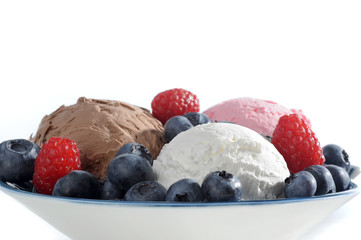 Ice cream with fruits