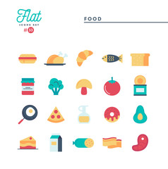 Humanitarian, peace, justice, human rights and more, flat icons set, vector illustration