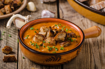 Goulash soup with croutons