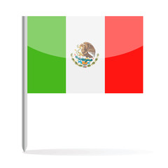 Mexico Flag Pin Vector Icon