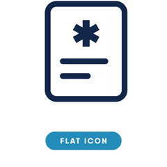 Clinic document vector icon, clinic archive symbol. Modern, simple flat vector illustration for web site or mobile app