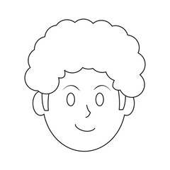cartoon man face icon over white background vector illustration