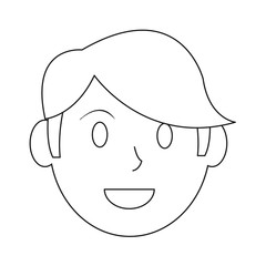 cartoon man face icon over white background vector illustration