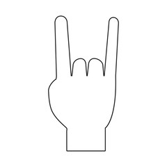 Rock Hand Symbol icon over white background vector illustration