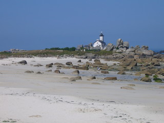 Obraz premium Leuchtturm in Brignogan Plage, Frankreich