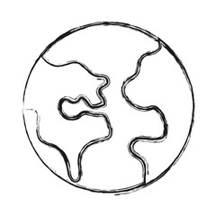 earth planet icon over white background vector illustration
