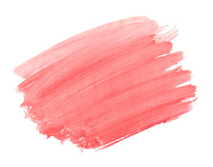 A fragment of the coral red background painted with watercolors