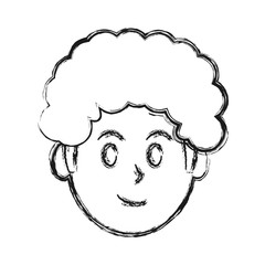 cartoon man face icon over white background vector illustration
