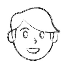 cartoon man face icon over white background vector illustration