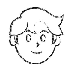 cartoon man face icon over white background vector illustration