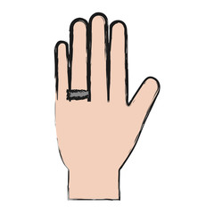 human hand icon over white background vector illustration