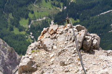 Via ferrata for climbing to Dachstein glacier top, Austrian Alps