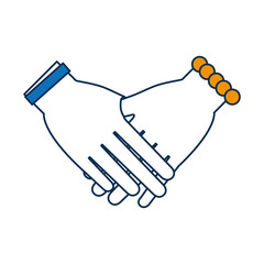holding hands icon over white background vector illustration