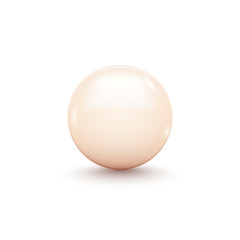 Realistic white pearl, vector illustration