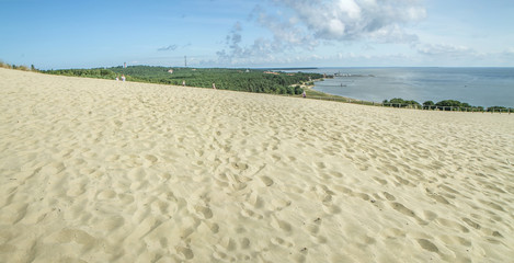 Sand dunes in Nida near the lagoon