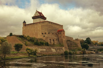 Middle ages Hermann castle in Narva, Estonia