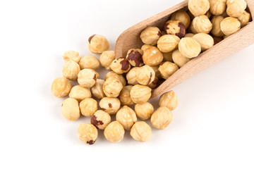 Closeup view of hazelnuts