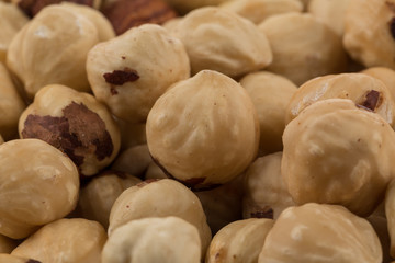 Hazel nuts close up