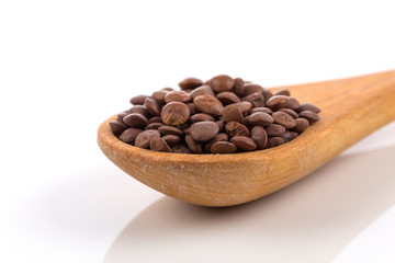 Brown organic lentils