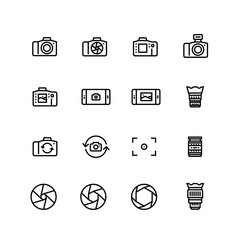 Camera Lenses Photography Icon Set