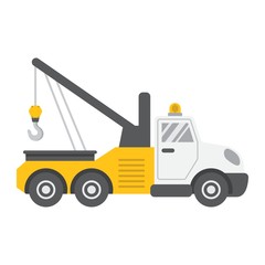 Tow truck flat icon, transport and vehicle, service sign vector graphics, a colorful solid pattern on a white background, eps 10.