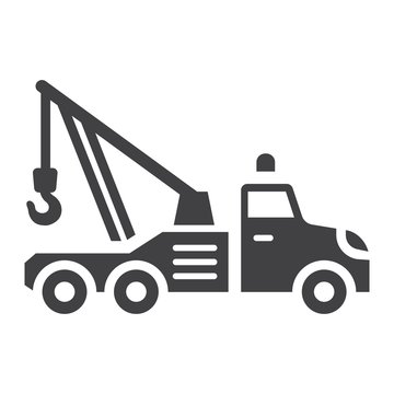 recommend clip art: Tow truck glyph icon, transport and vehicle, service sign vector graphics, a solid pattern on a white background, eps 10.