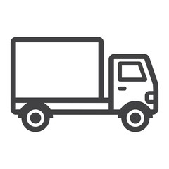 Delivery Truck line icon, transport and vehicle, cargo sign vector graphics, a linear pattern on a white background, eps 10.