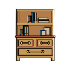 bookshelf furniture icon image vector illustration design 