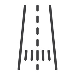 Road line icon, asphalt and traffic, way sign vector graphics, a linear pattern on a white background, eps 10.