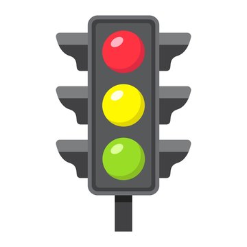 Traffic light flat icon, stoplight and navigation, regulation sign vector graphics, a colorful solid pattern on a white background, eps 10.