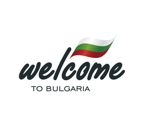 Welcome to Bulgaria flag sign logo icon