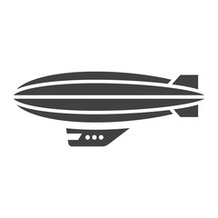 Airship blimp glyph icon, transport and air vehicle, sky balloon sign vector graphics, a solid pattern on a white background, eps 10.