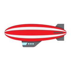 Airship blimp flat icon, transport and air vehicle, sky balloon sign vector graphics, a colorful solid pattern on a white background, eps 10.