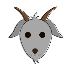 goat animal face cartoon icon image vector illustration design 