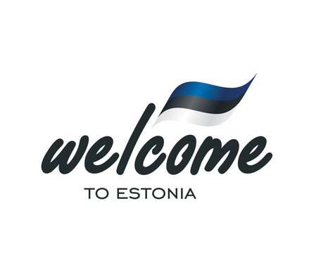 Welcome to Estonia flag sign logo icon