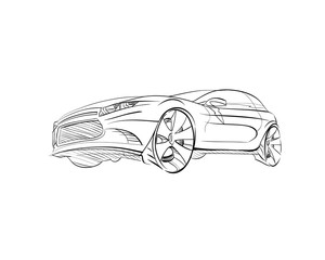 Fototapeta premium Car concept.Car sketch.Vector hand drawn. Autodesign. Automobile drawing.